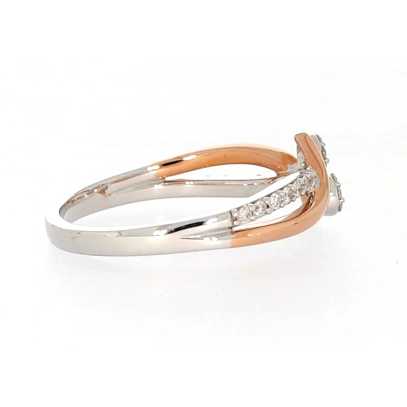 Tango 9ct Rose & White Gold Round Brilliant Cut with 1/4 CARAT tw of Diamonds Ring