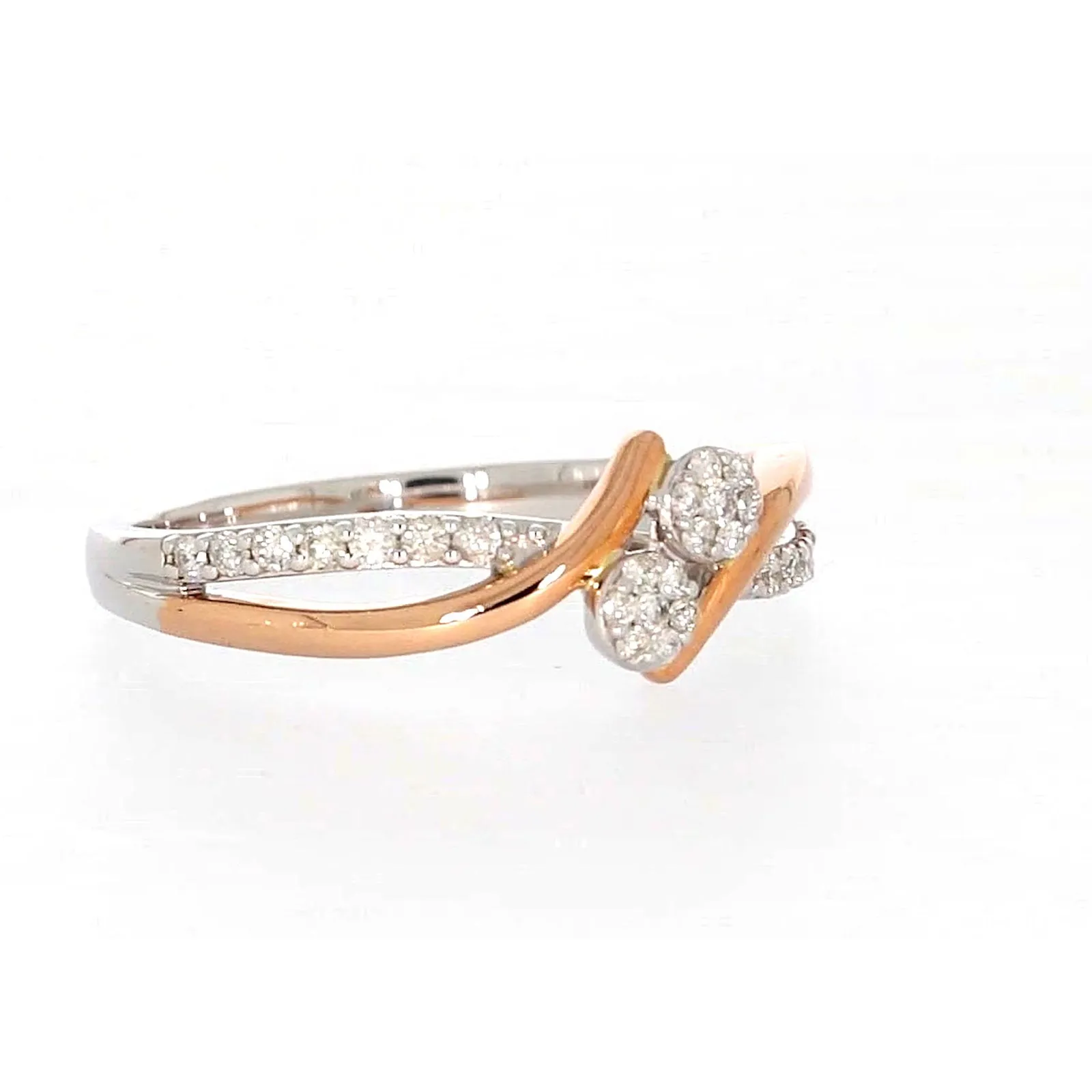 Tango 9ct Rose & White Gold Round Brilliant Cut with 1/4 CARAT tw of Diamonds Ring