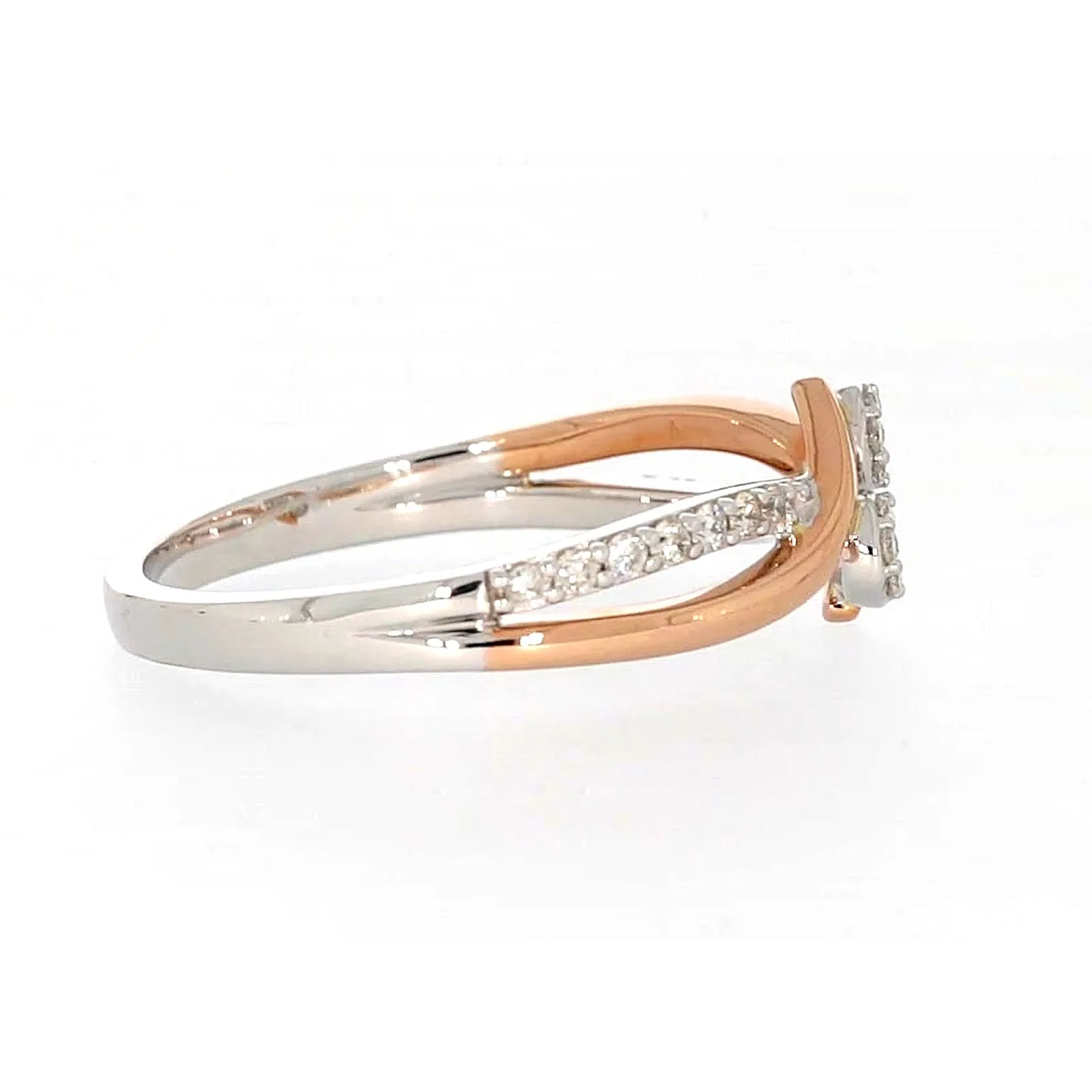 Tango 9ct Rose & White Gold Round Brilliant Cut with 1/4 CARAT tw of Diamonds Ring