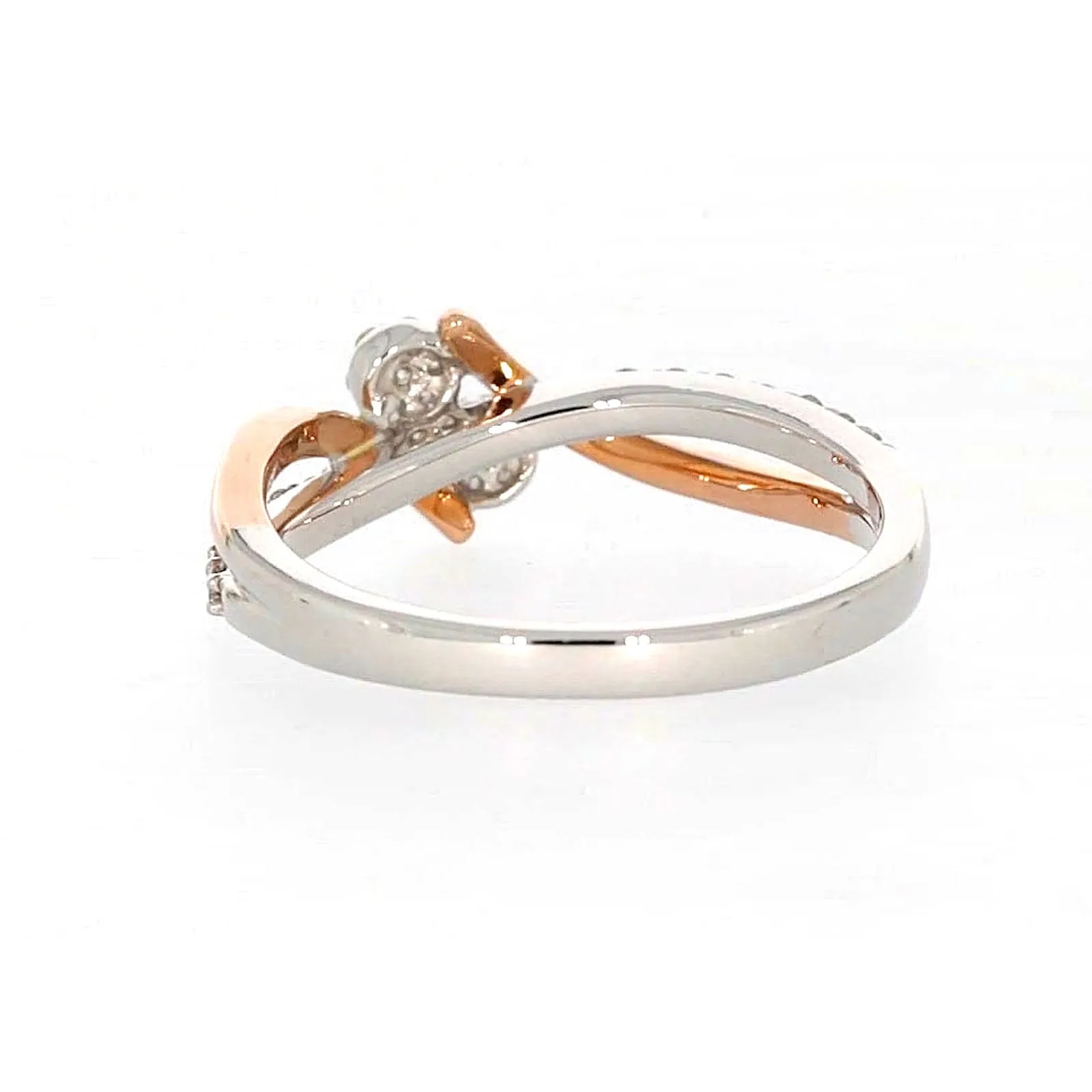 Tango 9ct Rose & White Gold Round Brilliant Cut with 1/4 CARAT tw of Diamonds Ring