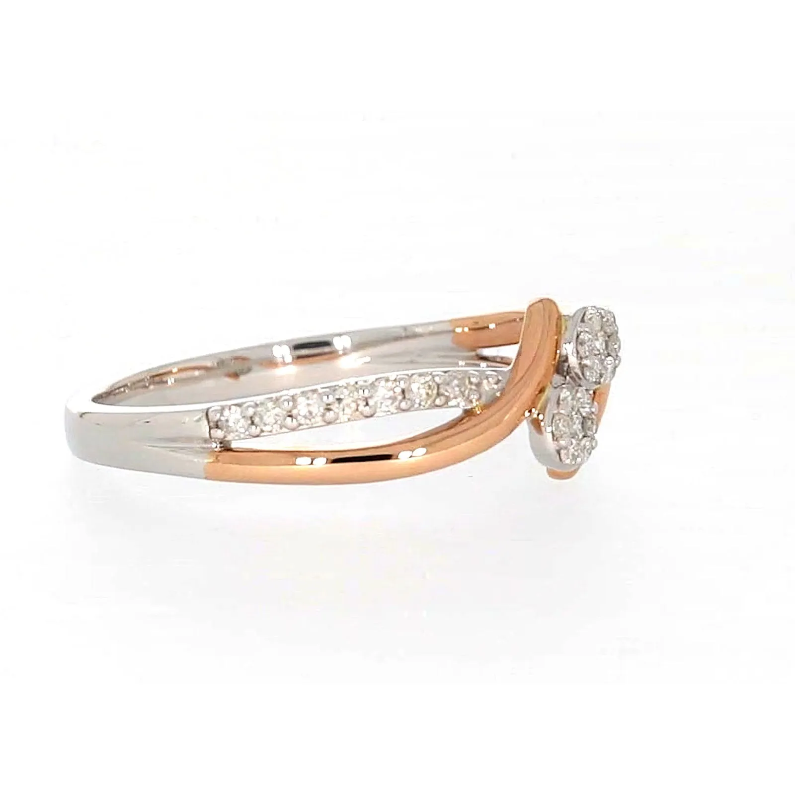 Tango 9ct Rose & White Gold Round Brilliant Cut with 1/4 CARAT tw of Diamonds Ring