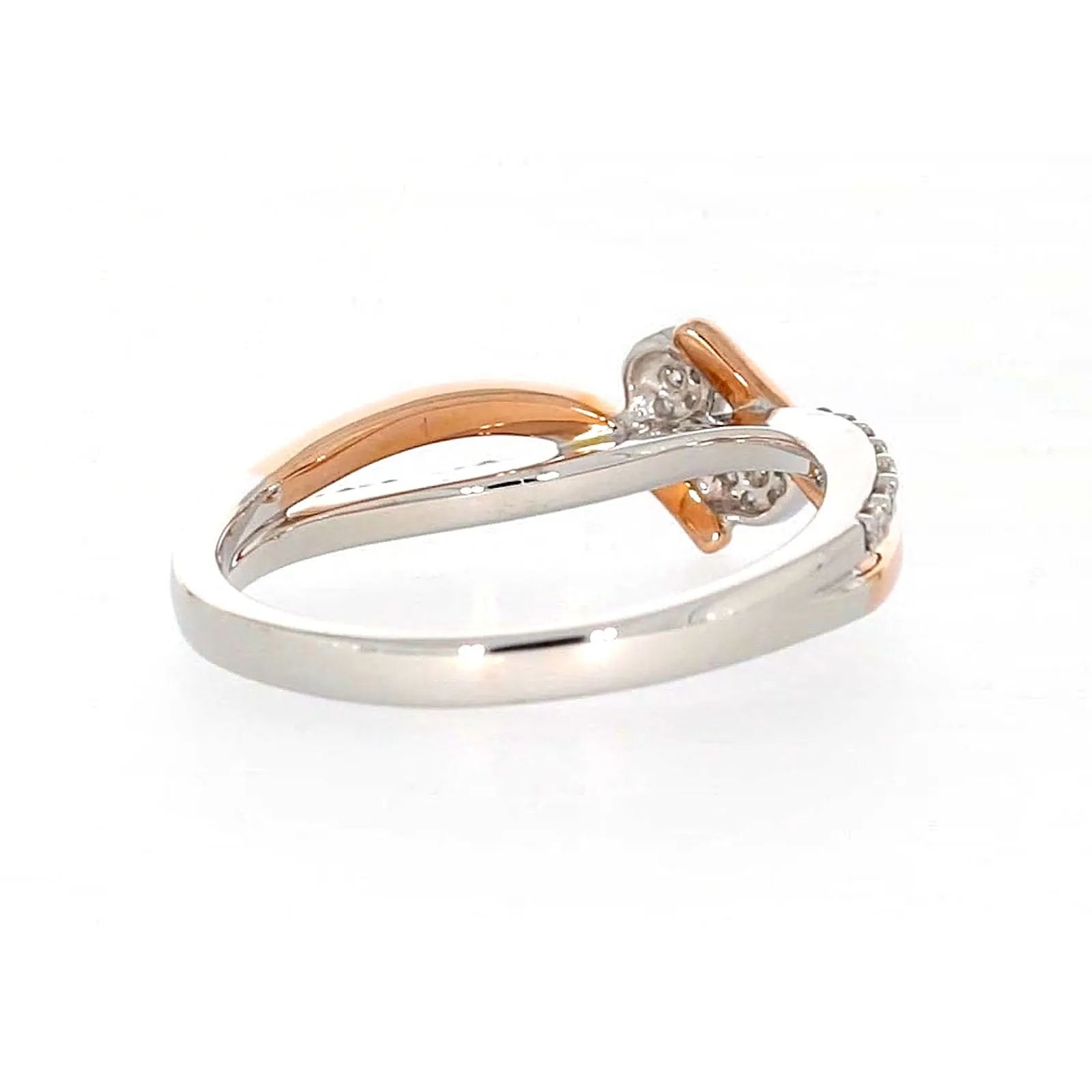 Tango 9ct Rose & White Gold Round Brilliant Cut with 1/4 CARAT tw of Diamonds Ring