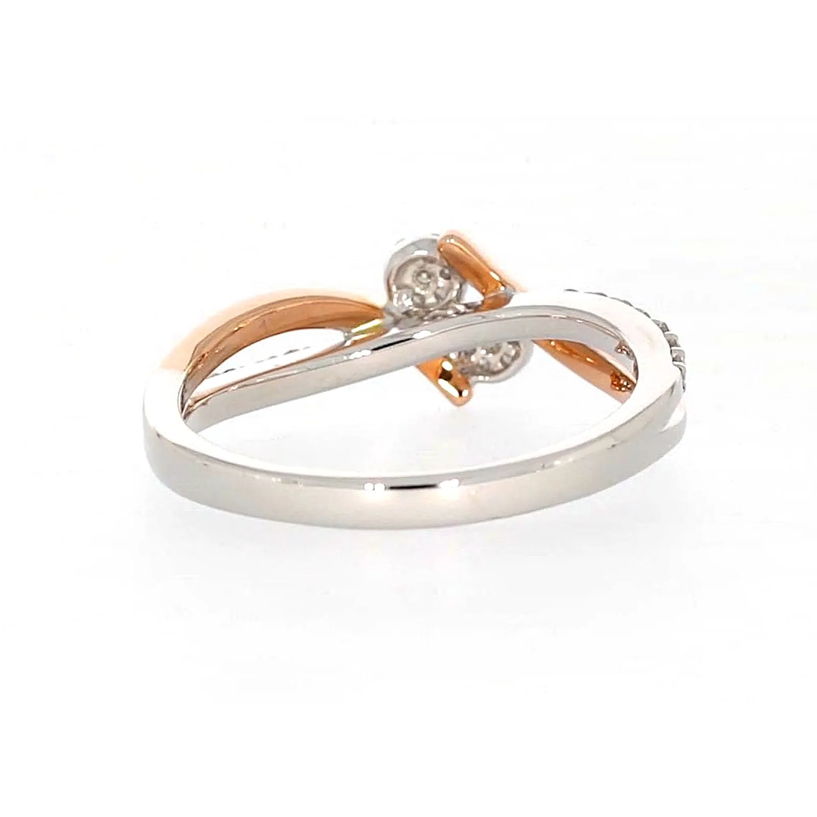 Tango 9ct Rose & White Gold Round Brilliant Cut with 1/4 CARAT tw of Diamonds Ring