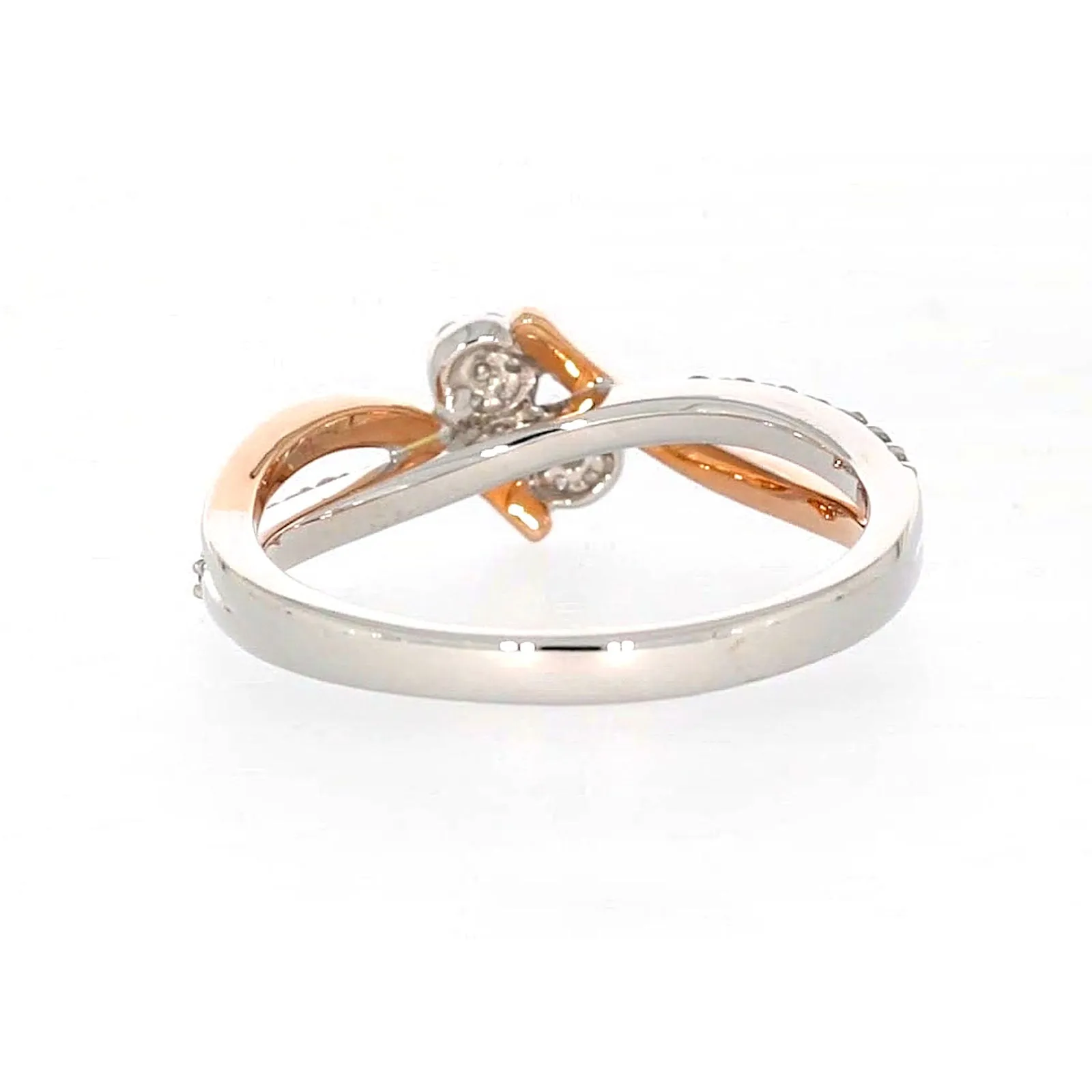 Tango 9ct Rose & White Gold Round Brilliant Cut with 1/4 CARAT tw of Diamonds Ring