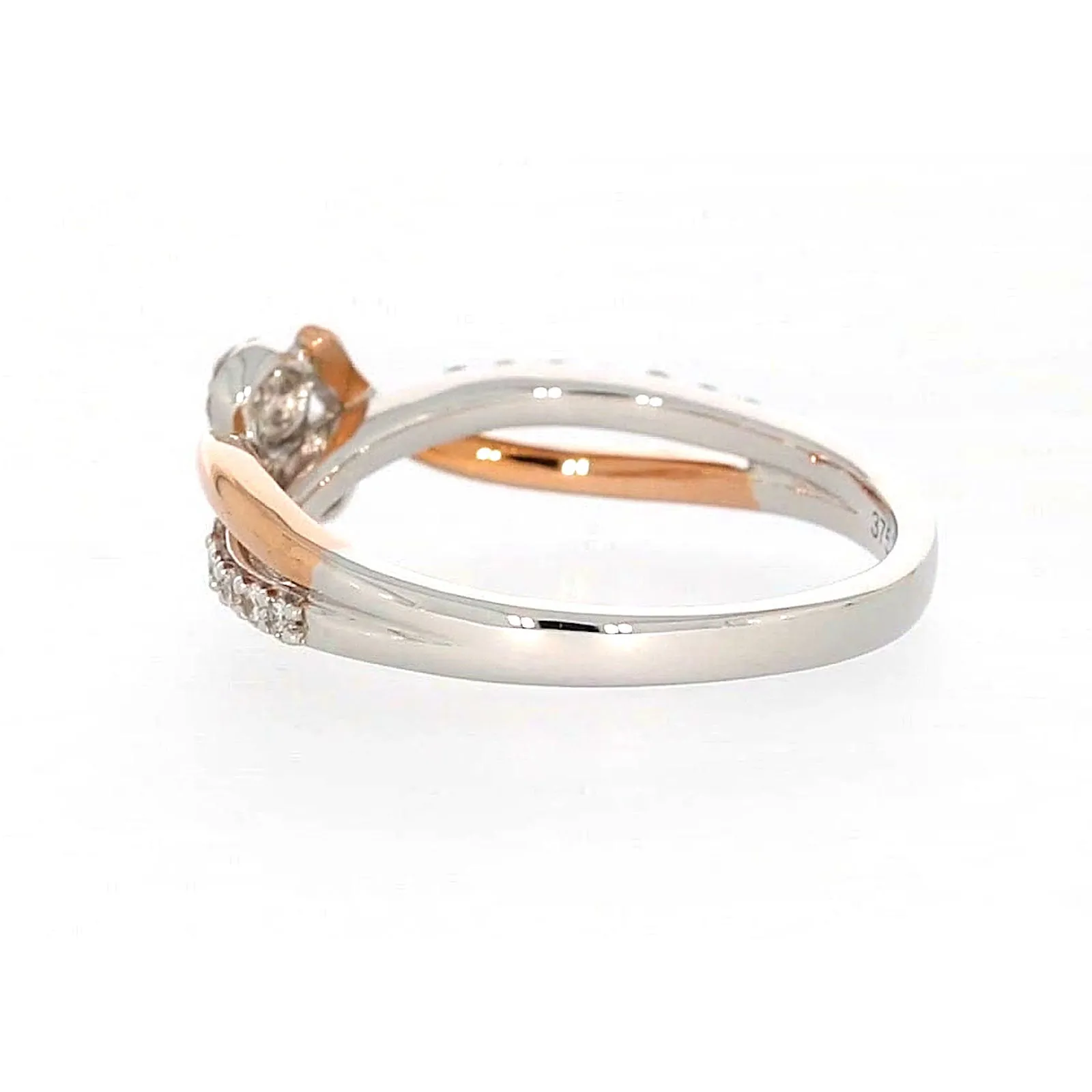 Tango 9ct Rose & White Gold Round Brilliant Cut with 1/4 CARAT tw of Diamonds Ring