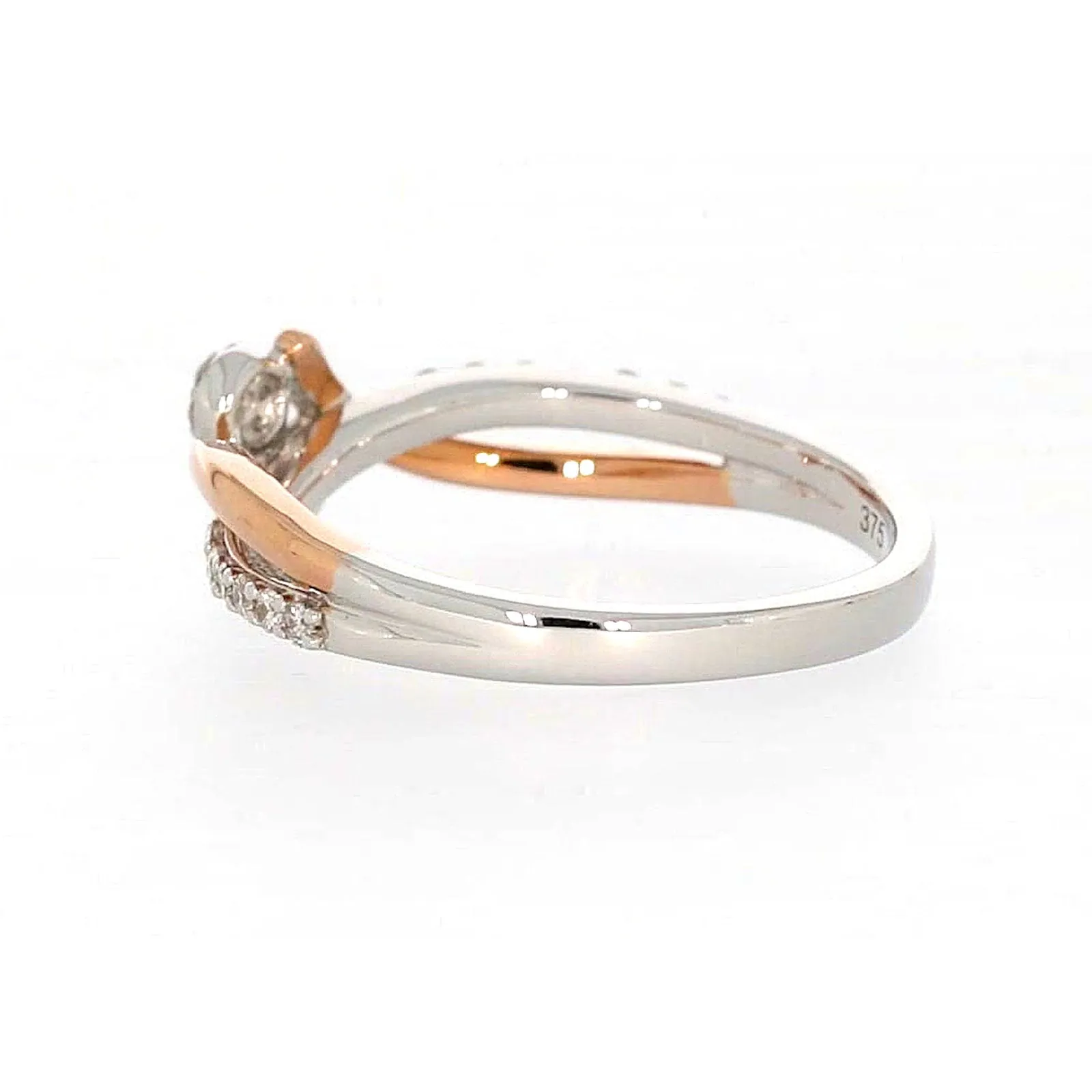 Tango 9ct Rose & White Gold Round Brilliant Cut with 1/4 CARAT tw of Diamonds Ring