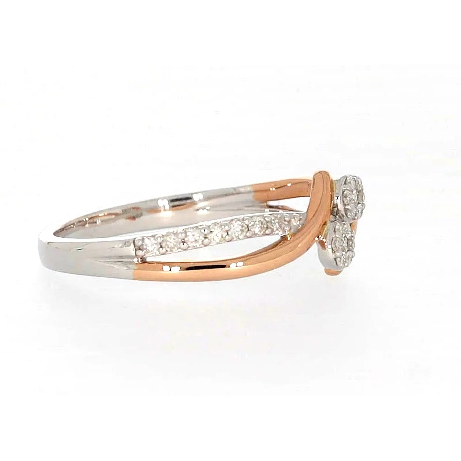 Tango 9ct Rose & White Gold Round Brilliant Cut with 1/4 CARAT tw of Diamonds Ring