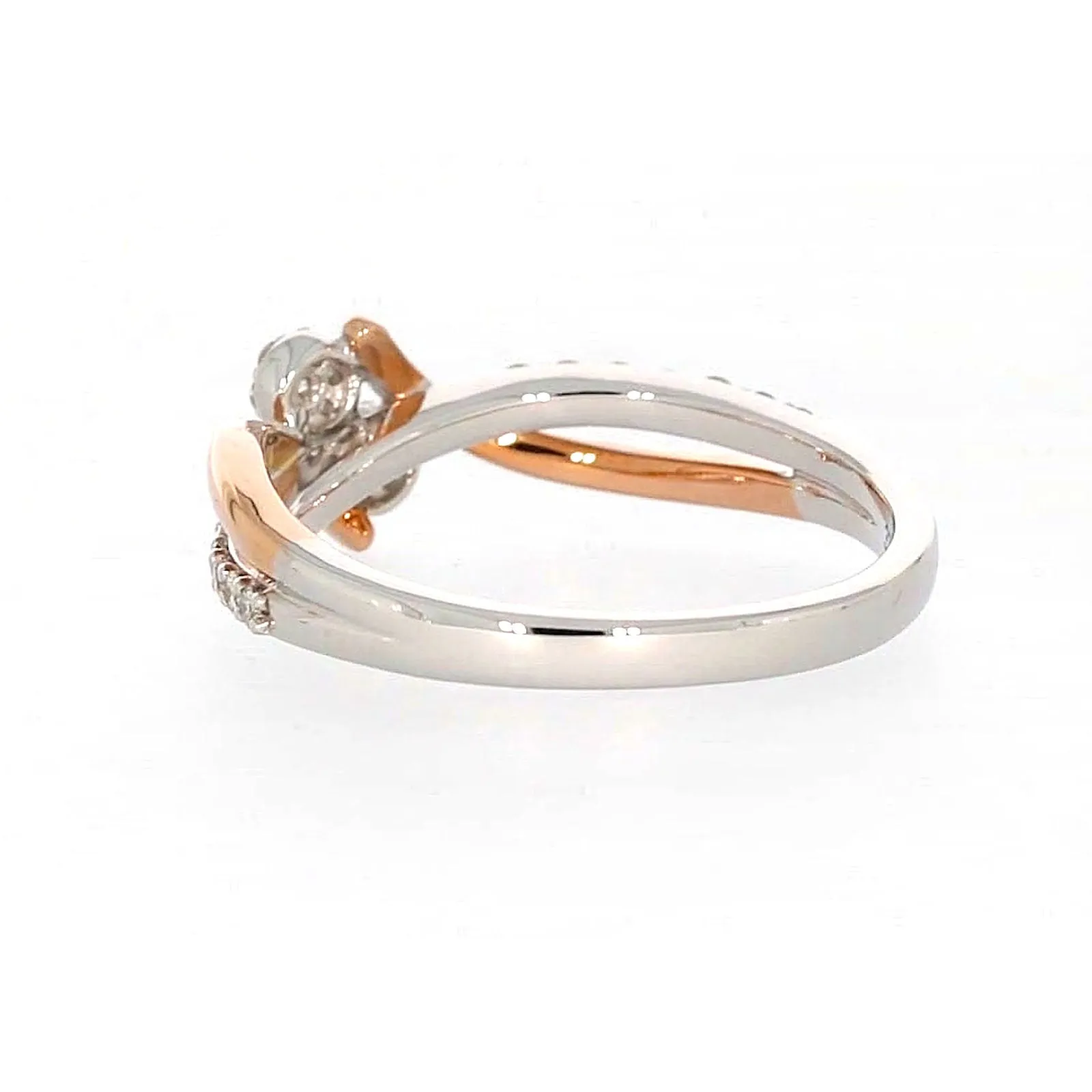 Tango 9ct Rose & White Gold Round Brilliant Cut with 1/4 CARAT tw of Diamonds Ring