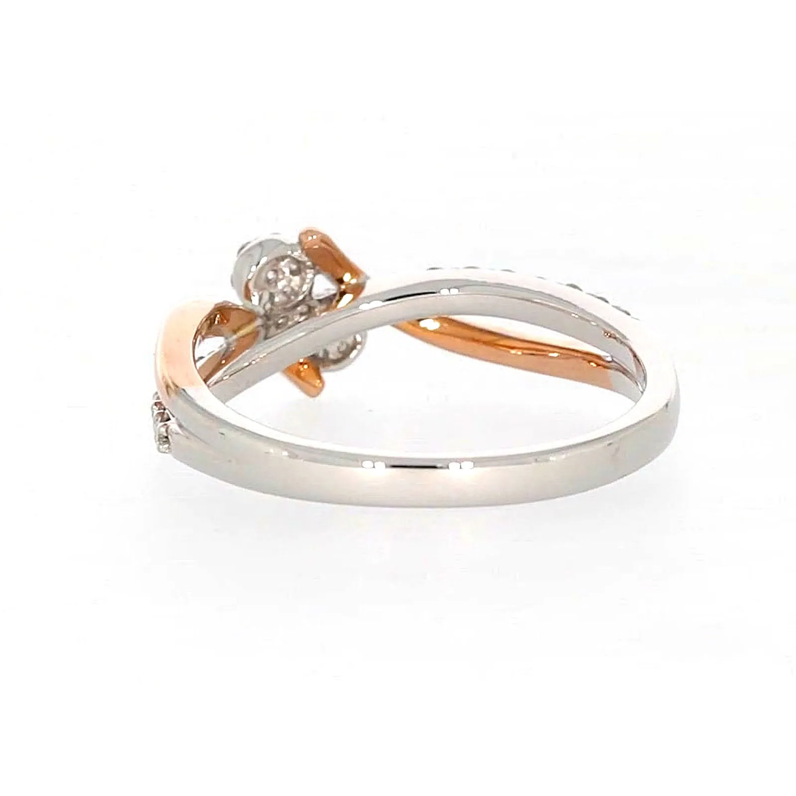 Tango 9ct Rose & White Gold Round Brilliant Cut with 1/4 CARAT tw of Diamonds Ring