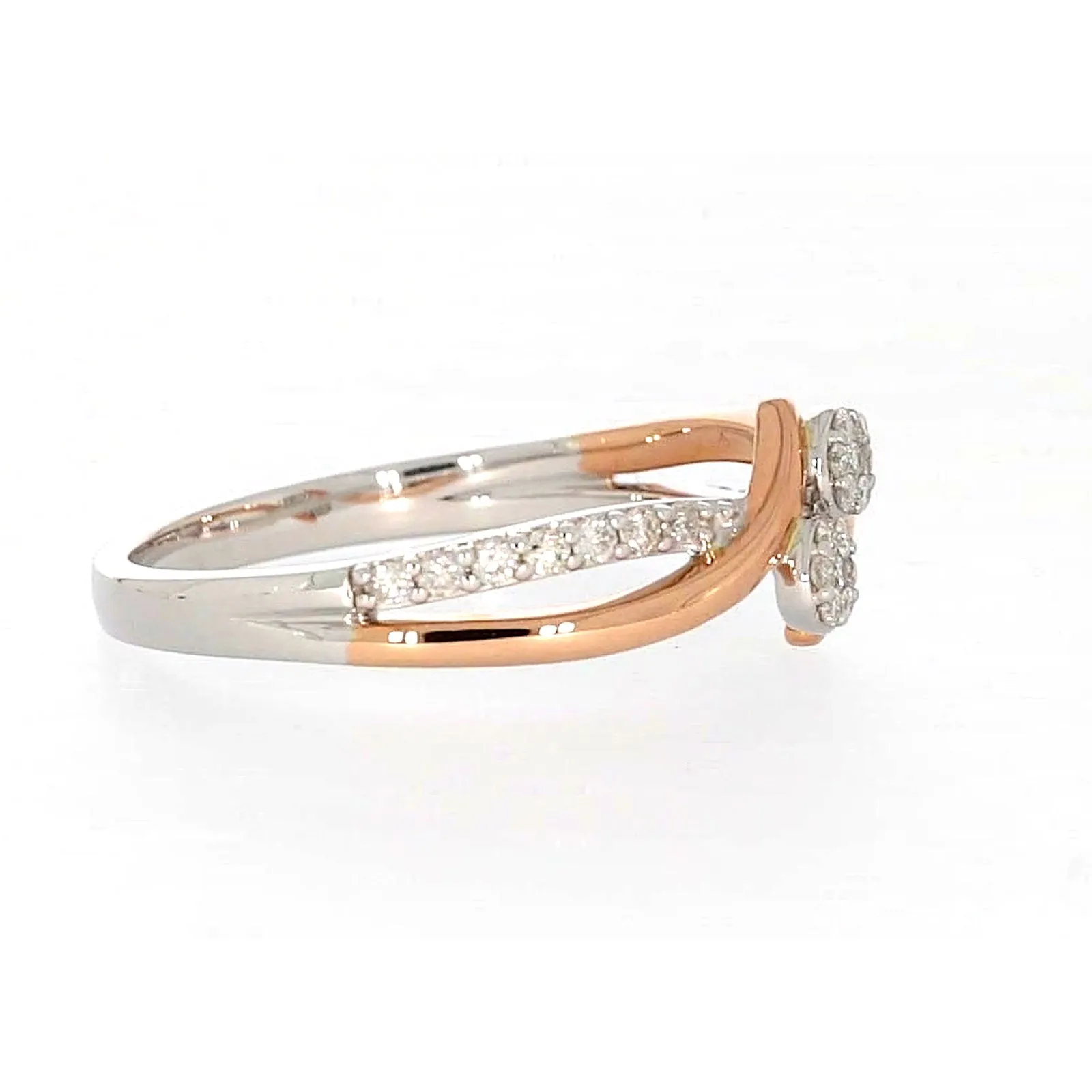 Tango 9ct Rose & White Gold Round Brilliant Cut with 1/4 CARAT tw of Diamonds Ring