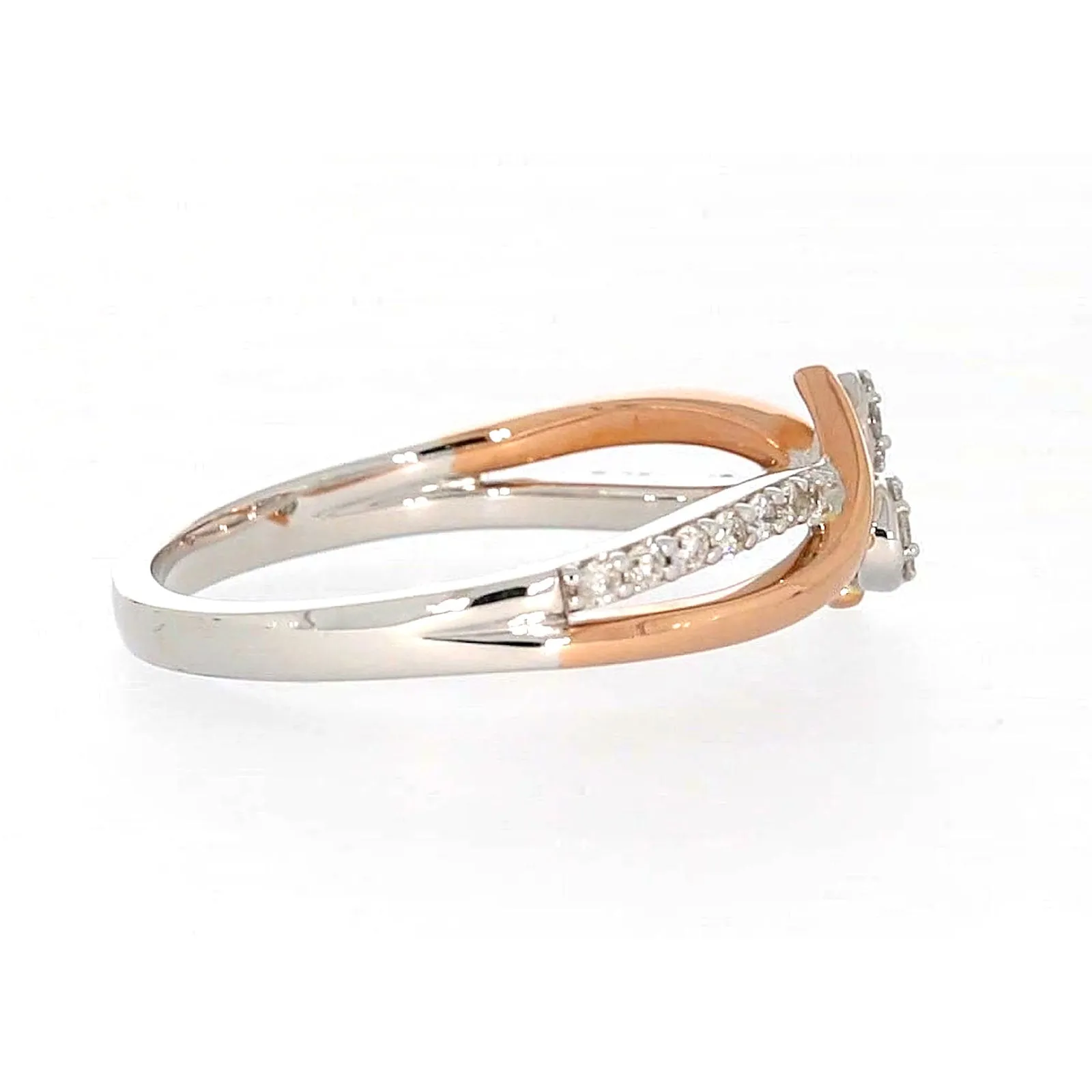 Tango 9ct Rose & White Gold Round Brilliant Cut with 1/4 CARAT tw of Diamonds Ring