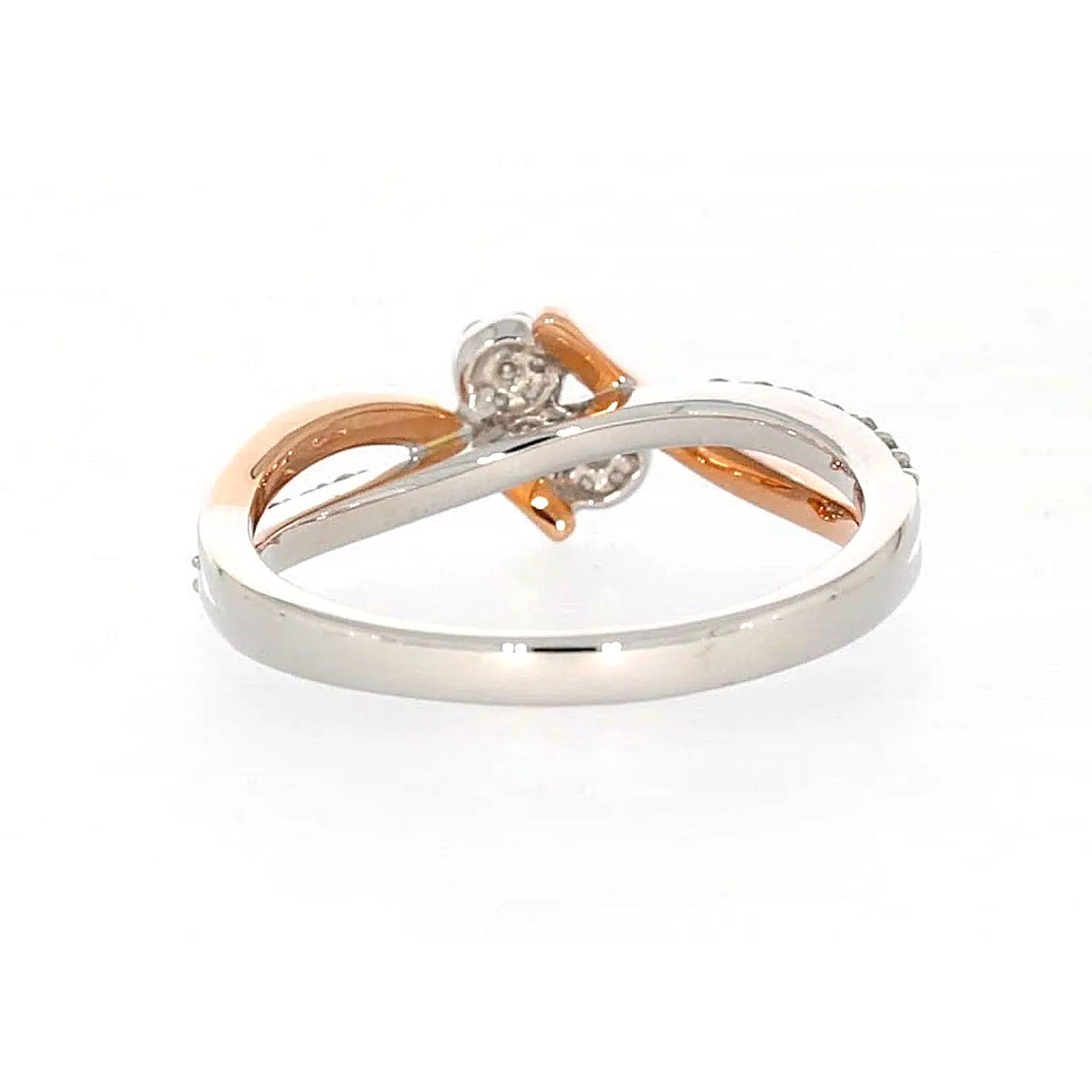 Tango 9ct Rose & White Gold Round Brilliant Cut with 1/4 CARAT tw of Diamonds Ring