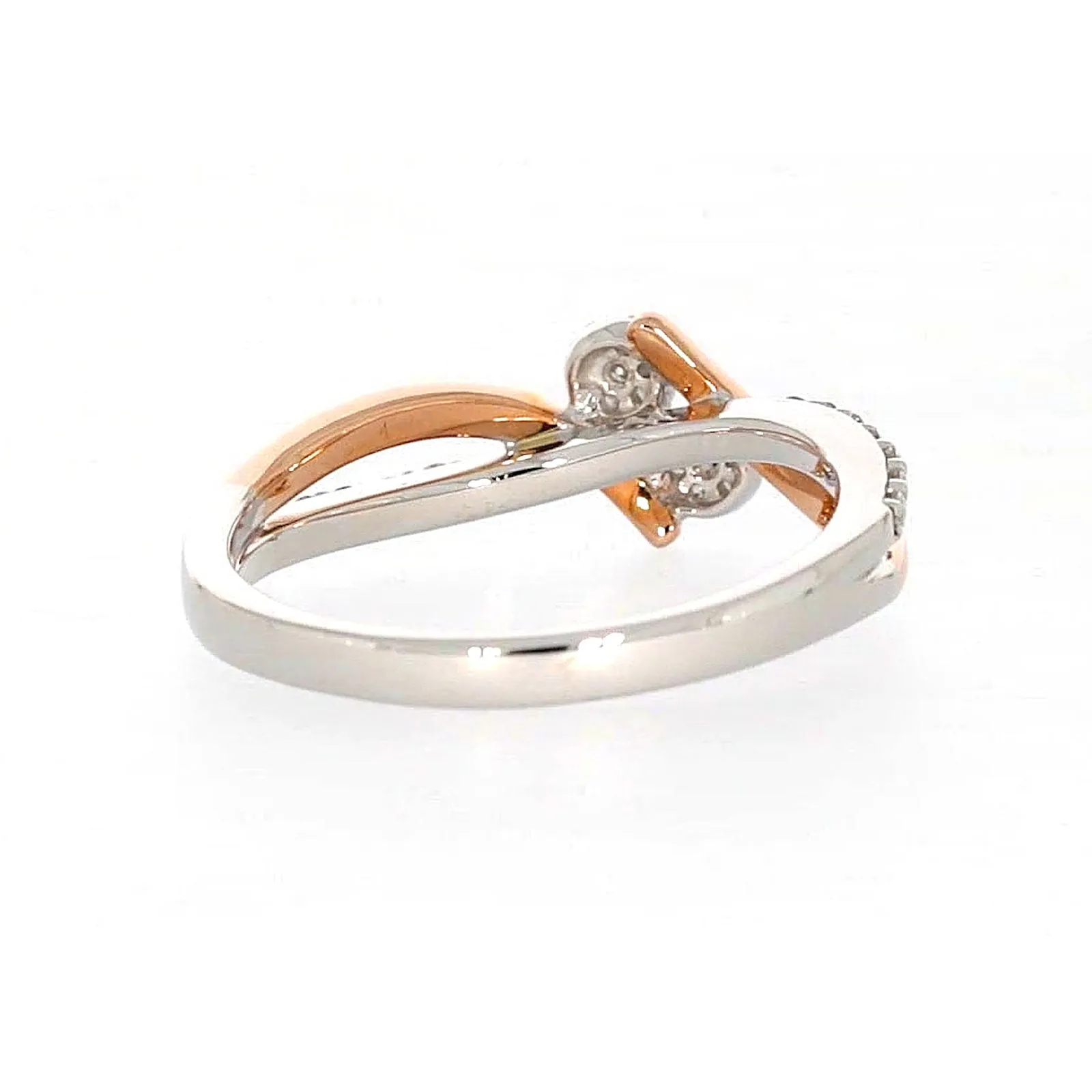 Tango 9ct Rose & White Gold Round Brilliant Cut with 1/4 CARAT tw of Diamonds Ring