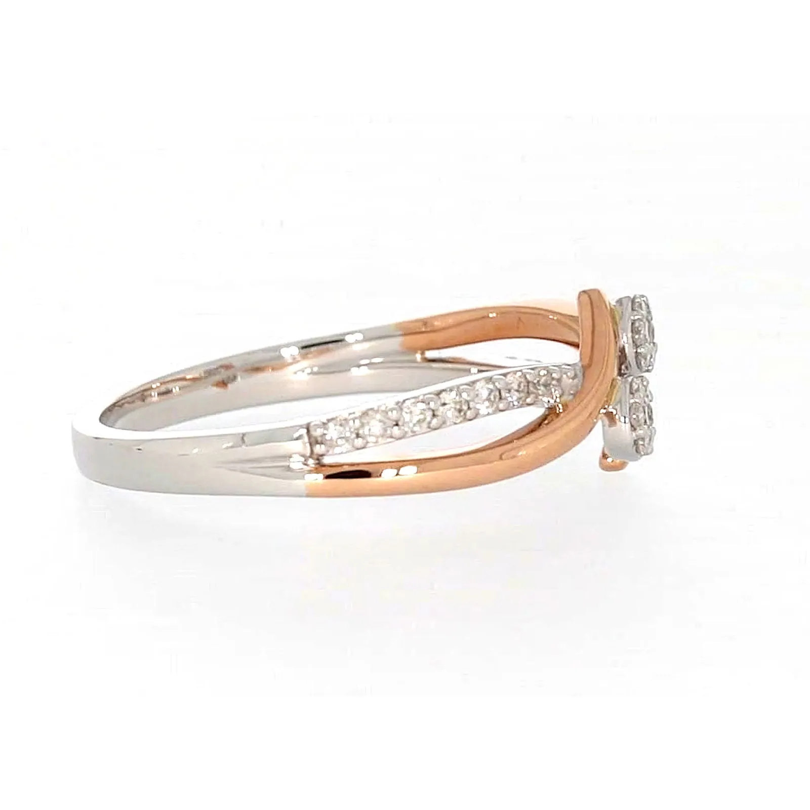 Tango 9ct Rose & White Gold Round Brilliant Cut with 1/4 CARAT tw of Diamonds Ring