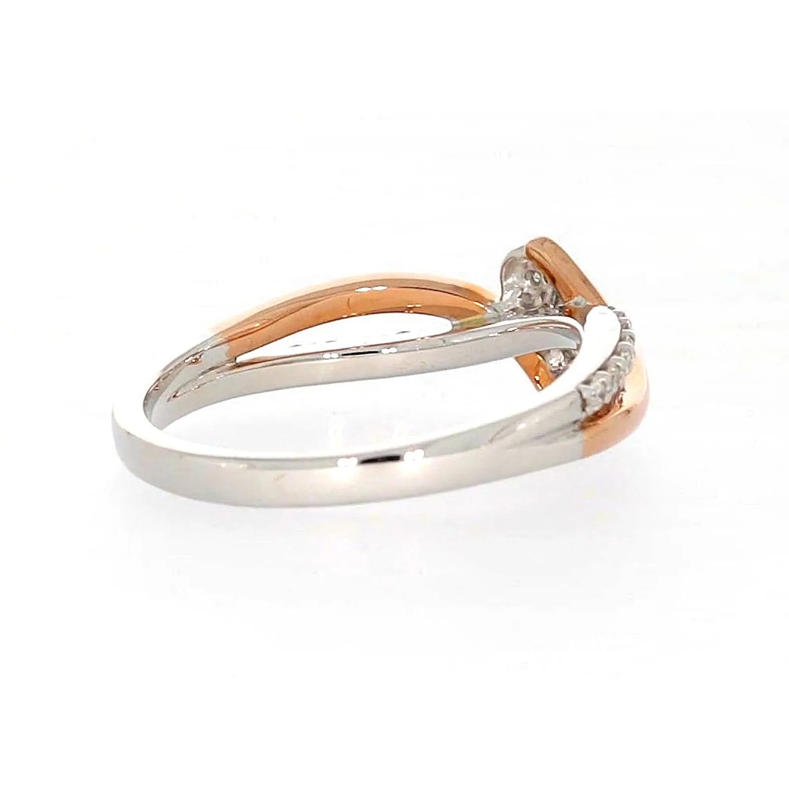 Tango 9ct Rose & White Gold Round Brilliant Cut with 1/4 CARAT tw of Diamonds Ring