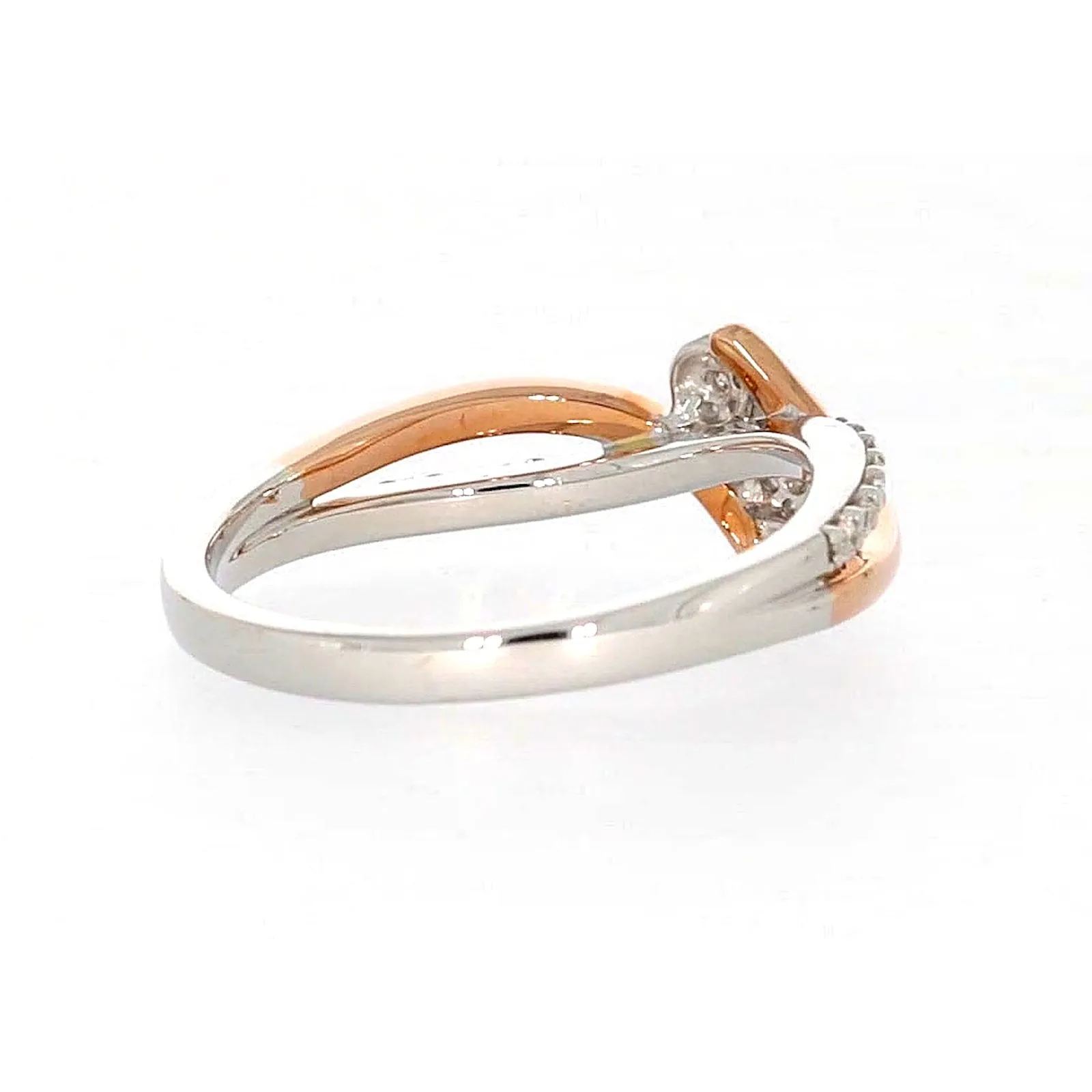 Tango 9ct Rose & White Gold Round Brilliant Cut with 1/4 CARAT tw of Diamonds Ring