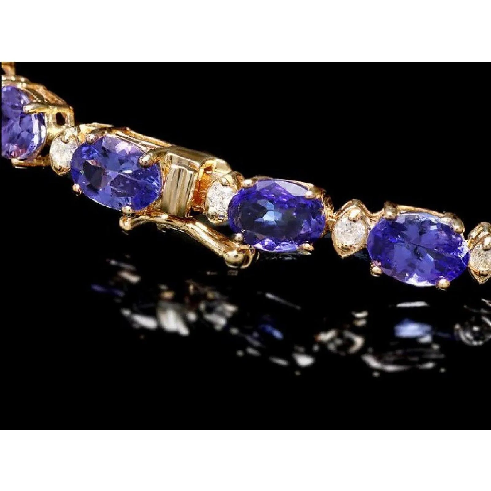 Tanzanite and Diamond Bracelets in 14K White or Yellow Gold, Stunning!