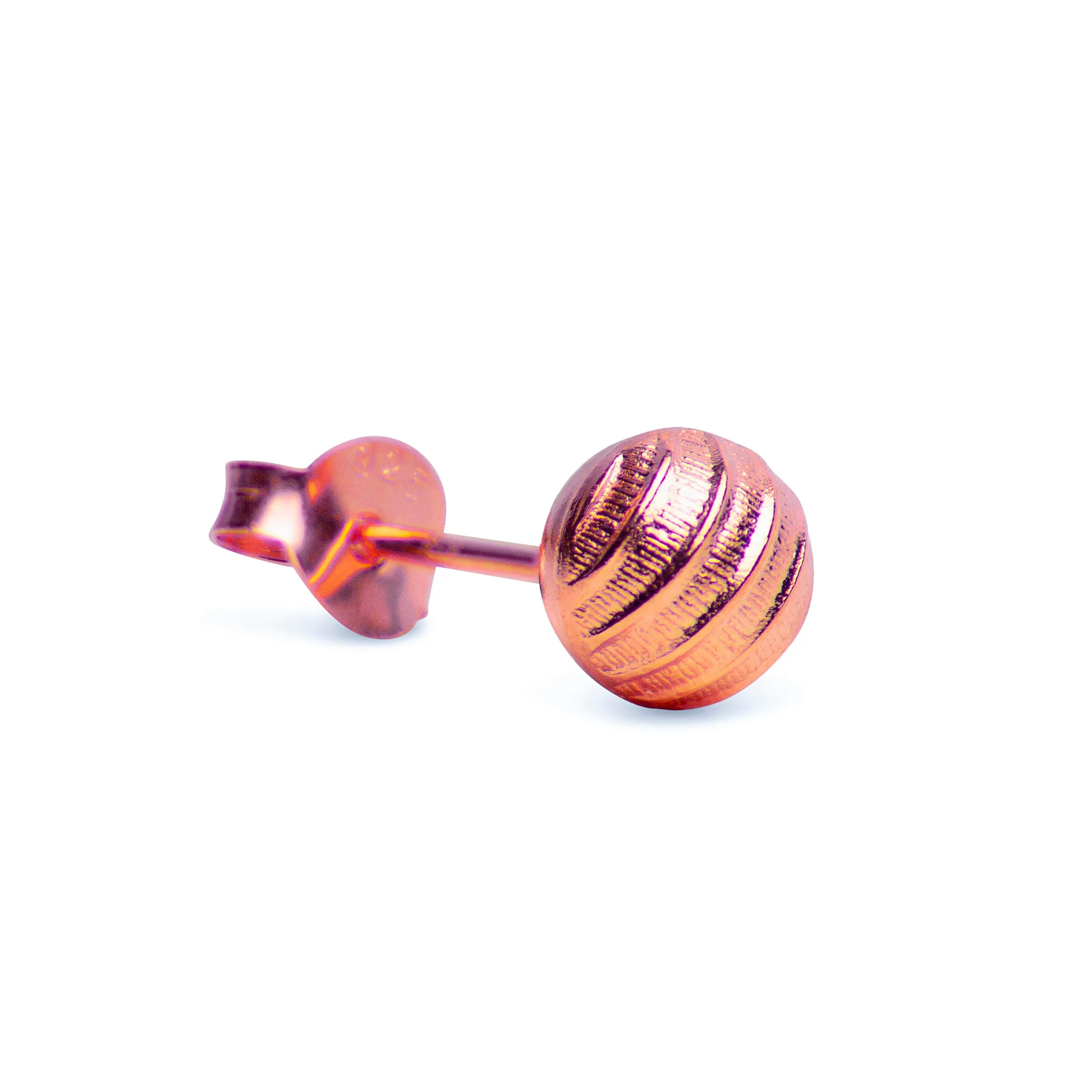 Textured Rose Gold Ball Stud Earrings