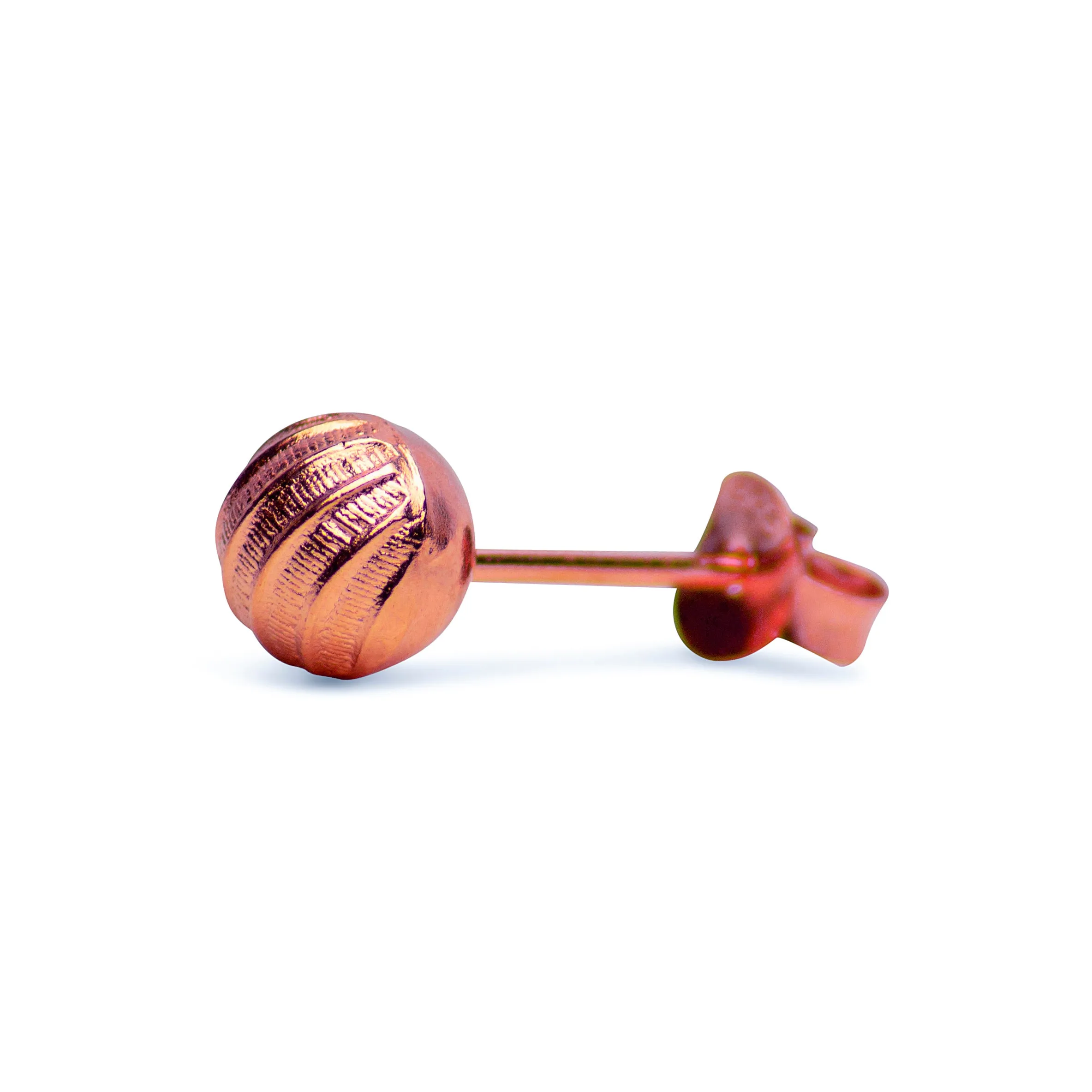 Textured Rose Gold Ball Stud Earrings