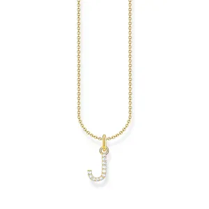 THOMAS SABO Necklace with letter pendant J and white zirconia - gold