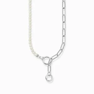 Thomas Sabo Silver Necklace with Freshwater Cultured Pearls and Zirconia