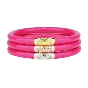 Three Kings All Weather Bangle Set of 3 - Epic Pink