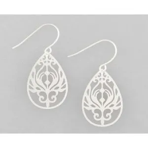 Tiger Tree Silver Mini Baroque Filigree Earrings