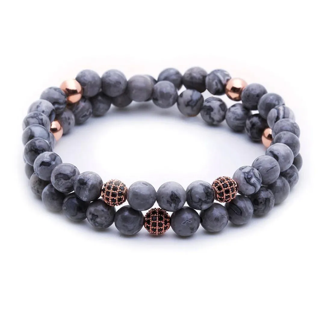 Women's Double Jasper Beaded Bracelets