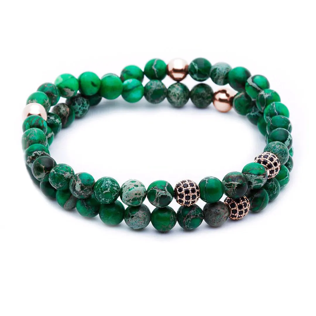 Women's Double Jasper Beaded Bracelets